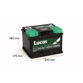 Batería Lucas Premium 50Ah 420A en Valencia